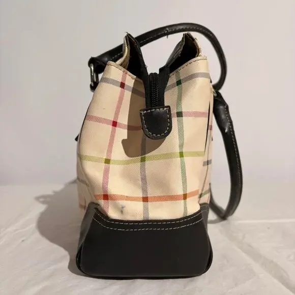 Coach Peyton Tattersall Plaid Shoulder Bag - Cream - Picture 3 of 8